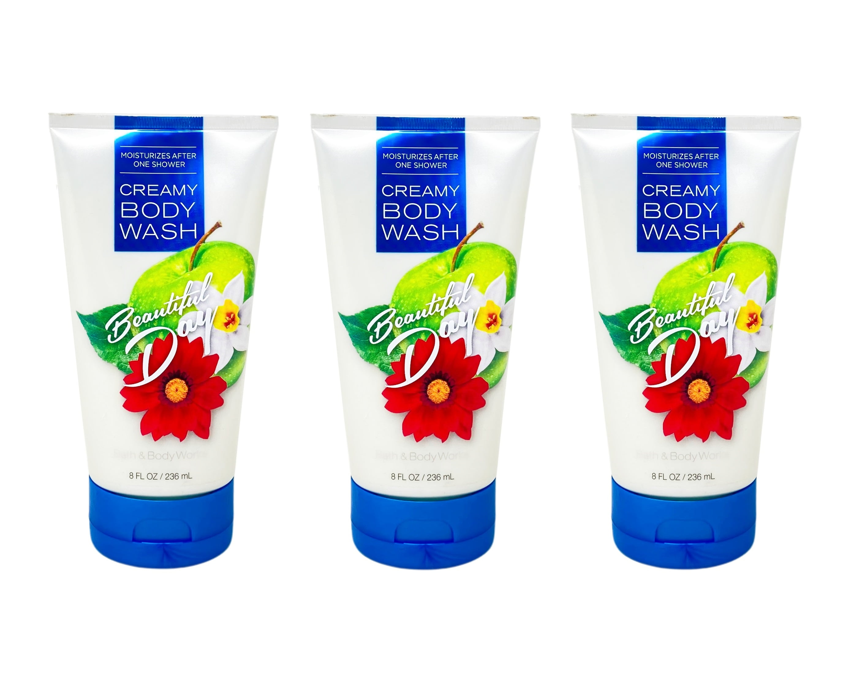 Bath and Body Works Beautiful Day Creamy Body Wash 3 Pack Bundle Full