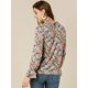 thumbnail image 5 of Blusa con cuello En V Allegra K lazo floral Rosa verde M, 5 of 6