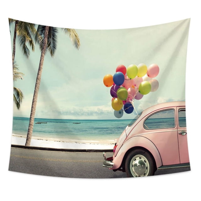 Tapestry Beach Bus, 150 x 130 cm, microtela, para colgar en la pared