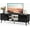 Black, variant on TINKLE WELL TV Stand for 55-60 Inch TVs, 3-Level Adjustable Shelf with 2 Storage Cabinets, Soft-Hinge Handle Doors, and Wooden Media Console for Living Room or Office, Black