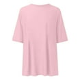 thumbnail image 4 of Plus Size T Shirts Crew Neck Basic Plus Size Short Sleeves Summer Classic T Shirt Tee Plus Size Tops Women Pink XXL, 4 of 4