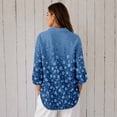 thumbnail image 2 of Nyfairy Plus Size Women's Floral Embossed Print Long Sleeve Button Down Casual Shirt, 2 of 5