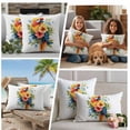 thumbnail image 5 of Colorful Floral Spring Outdoor Waterproof Pillow Covers, Parrot Seasonal Botanical Blooms Decorative Rectangle Throw Pillowcase Sofa Cushion Sham for Patio/Couch/Chair, 20"x12" 2 Pack, 5 of 8