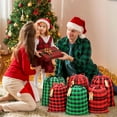 thumbnail image 3 of Large Fabric Christmas Holiday Gift Bags 20x16 16x12inch, 6pcs Cotton Gift Wrapping Sacks Cloth Pouches for Xmas Presents Party Favor, 3 of 7