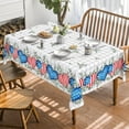 thumbnail image 2 of 4th of July Tablecloth 60x84 Inch, Patriotic Eucalyptus Hearts Independence Day Memorial Day Table Cover for Party Picnic Dinner Decor, 2 of 6