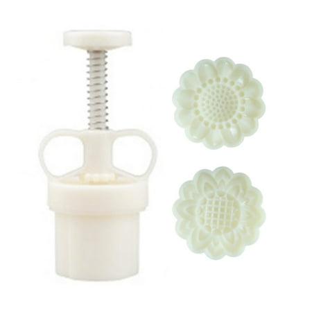 

50g Plastic Material Mooncake Moulds Sunflower Shape Mooncake Stamps Baking Mooncake Accessories for Mid-Autumn Festival