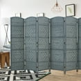 thumbnail image 4 of Jostyle Room Divider 6ft. Tall Extra Wide Privacy Screen, Folding Privacy Screens Freestanding Gray-Green, 4 of 18