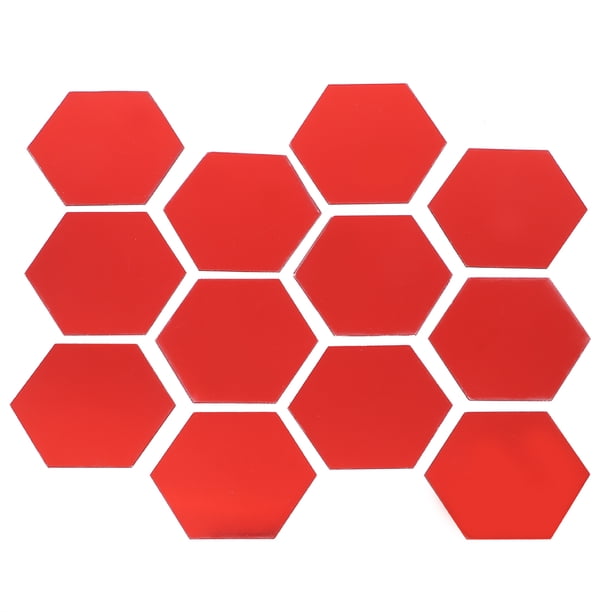Decoración de pared espejo, pegatinas de pared espejo 12 pcs acrílico hexagonal adhesivo para decoración del hogar para sala de estar de dormitorio