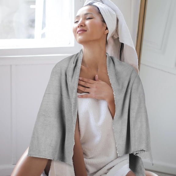 FOMIYES Soft and Thickened Bathroom Towel Set in Grey, 1 Piece for Bath, Hand, and Face Use