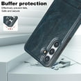 thumbnail image 6 of for Samsung Galaxy S23 FE PU Leather Back Case, Built-in Invisible Stand [Compatible with Magsafe] Protective Slim Kickstand Anti-fall Phone Cover Compatible with Samsung Galaxy S23 FE, Blue, 6 of 8