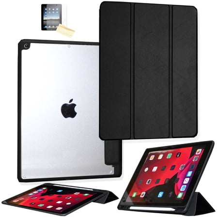 JYtrend Shockproof Case for iPad Air 11-inch (2024 M2)/ 10.9-inch Air 5 / Air 4, Smart Cover Transparent Clear Back Shell for A2902 A2903 A2588 A2589 A2316 A2324 (Black)