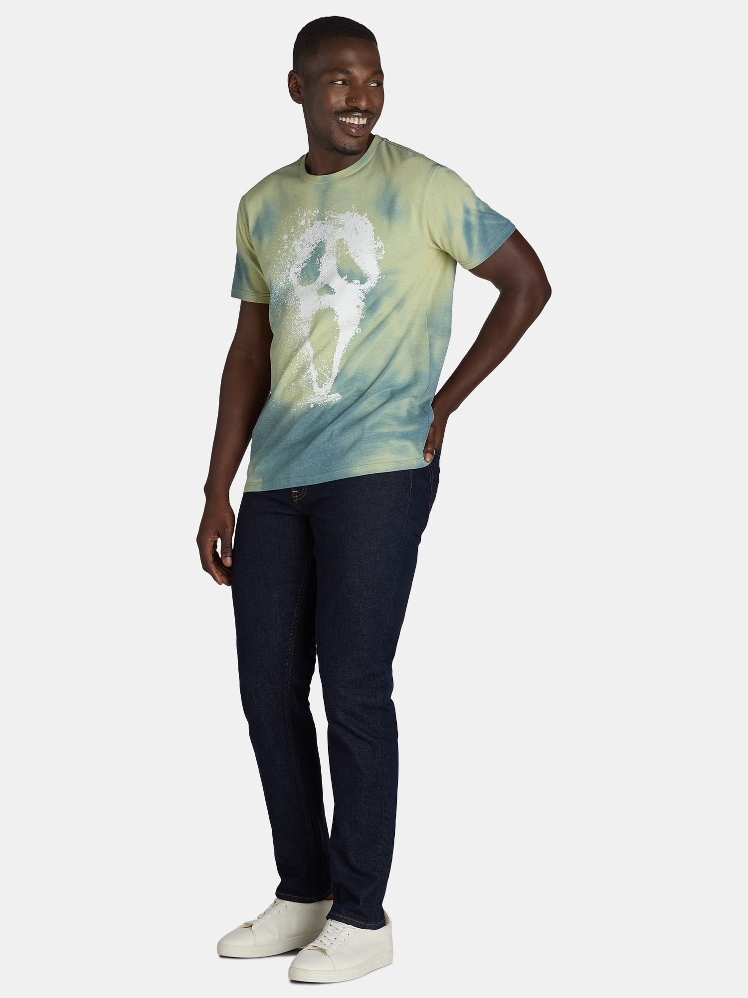 Ghost Face Men's & Big Men's Graphic Tee with Heat Reactive Color Change Fabric and s, Sizes S-3XL