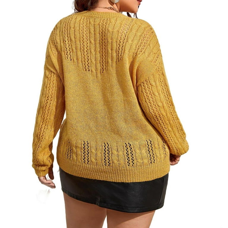 Mustard yellow sweater plus size hotsell