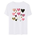 thumbnail image 4 of Njagoc3 Womens Pink Heart-Print Womens Short Sleeve T-Shirt - Graphic, Multi-Color, Casual & Valentine's, 4 of 6