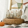 thumbnail image 5 of Fall Flowers Throw Pillow Cover 12x20 Inch, Seasonal Autumn Floral Thanksgiving Harvest Cushion Case Decoration for Sofa Couch, 5 of 6