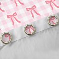 thumbnail image 4 of Manfei Cute Ribbon Bow Black Out Curtains for Kids Girls,Teens Female Geometric Plaid Bowknot Curtains Pack of 2 (42x63 Each),Lightweight Room Decor, 4 of 6