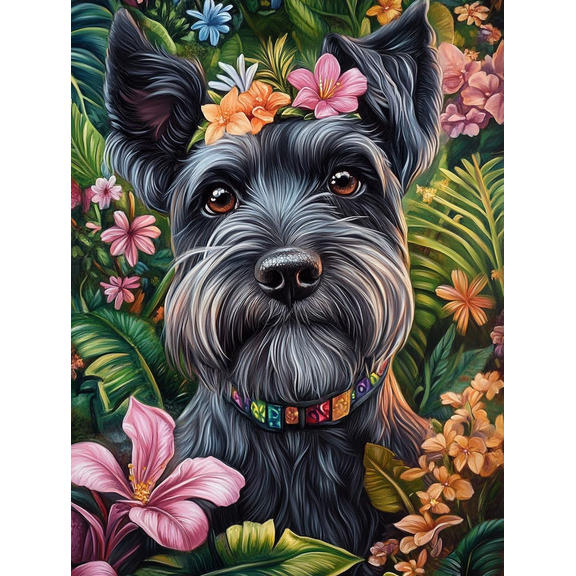 5D Schnauzer Diamond Art 12x16 Inch Full Drill Diamond Painting Kits for Adults & Beginners - DIY Art Crafts for Relaxation and Home Wall Decor 9