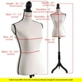 thumbnail image 6 of Female Mannequin Torso Dress Form Adjustable Height Black Tripod Stand Base Style Dress Jewelry Display,White, 6 of 9