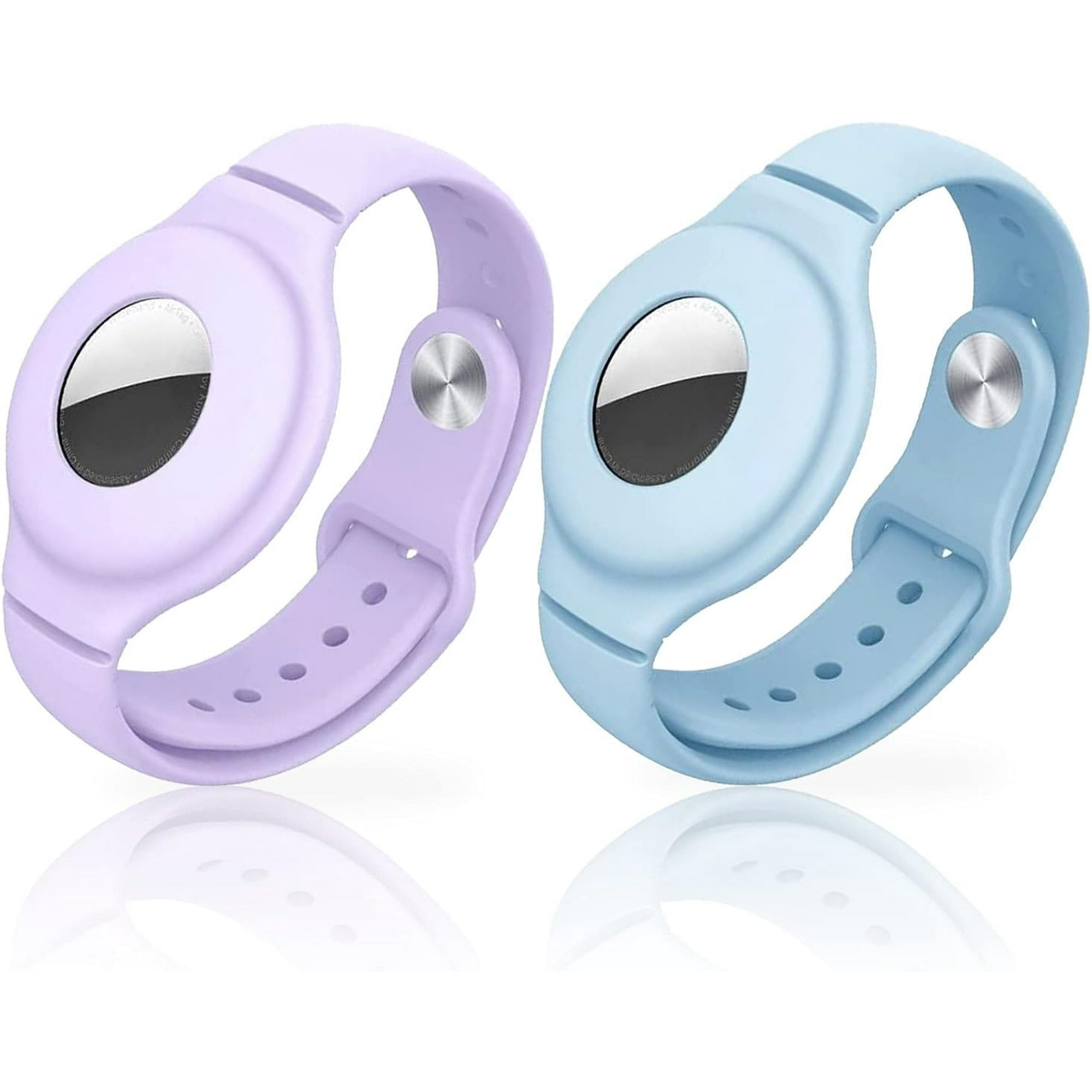 GHSDFBB Air Tag Wristband for Kids 2 Pack air tag Holder for Toddlers Wristband Kids Apple airtag Bracelet for Toddler Tracking Bracelet air tag Keychain GPS Wristband for Elderly Baby Blue