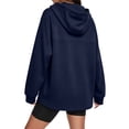 thumbnail image 6 of BaoFuBaoMei Womens Sweatshirt Thumb Holes Plus Size Full Zip up Long Sleeve Hooded Neck Hoodies Solid Fall Winter Tops with Zip Pockets, 6 of 6