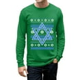 thumbnail image 1 of Tstars Mens Ugly Christmas Sweater Happy Hanukkah Star of David Christmas Gift Funny Humor Holiday Shirts Xmas Party Christmas Gifts for Him Long Sleeve T Shirt Ugly Xmas Sweater, 1 of 2