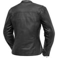 thumbnail image 2 of First Mfg Co - Roxy - Women's Motorcycle Biker Riding Black Leather Jacket - 3X Large - Action Back Armor Pockets Side Relief Zippers Vented, 2 of 4
