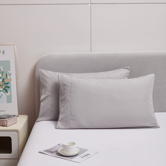 Nvzi Light Gray Microfiber Pillowcases -2 pieces, 20x36 inches, wrinkle resistant and machine washable, with a silky texture, suitable for daily use in all seasons as bedding