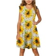 thumbnail image 2 of LOVZFMLL Robe d'Été à Manches à Volants pour Filles, Tenue d'Été pour Enfants 4-14T, 2 of 8