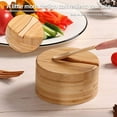 thumbnail image 5 of PEACNNG Bamboo Salt and Pepper Box, Divided Salt Cellar with Swivel Lid and Spoon, Salt Storage Box with Magnetic Lid to Keep Dry, Kitchen Spice Cellars Container for Salt, Pepper, Seasonings, Spice, 5 of 5