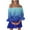 Blue Womens Summer Dress, variant on USSUMA Mini Summer Dresses for Women Casual Bell Sleeve Elastic Waist Short Swing Sundresses Trendy Plus Size Tie-dye Off Shoulder Sun Dress Female Beach Party Vacation