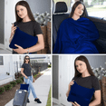 thumbnail image 6 of Strlinen Travel Blanket and Pillow - Premium Soft 2 in 1 Airplane Blanket with Soft Bag Pillowcase, Hand Luggage Sleeve and Backpack Clip (Blue), 6 of 6