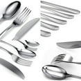 thumbnail image 4 of Juego de cubiertos de construcción resistente, cubiertos de diseño elegante de usos múltiples para cocinas y comidas diarias, servicio para 4 cuchillos, tenedores y cucharas, acabado de espejo, 4 of 5