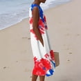 thumbnail image 4 of Fewfanhot Women's 4th of July 250th Anniversary American Flag Print Midi Dress, Crew Neck Sleeveless Patriotic Loose Fit Sundress with Pockets, Casual Summer Tank Dress, 4 of 9