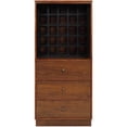 thumbnail image 2 of ACME Wiesta Engineered Wood Wine Cabinet with 3 Drawers in Walnut, 2 of 8