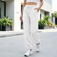 thumbnail image 5 of HomeDM Joggers for Women with Pockets Drawstring Loose Fit Sweatpants White Lounge Pants for Workout Running Size 2XL, 5 of 5