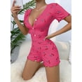 thumbnail image 4 of Women's Cherry Printed Short Sleeve Pyjamas Romper, 4 of 4