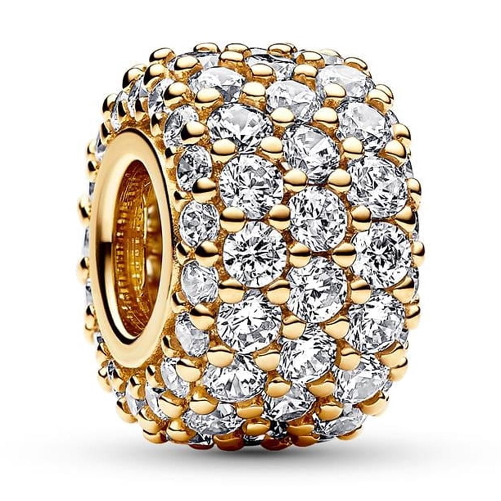Pandora Sparkling Pave Triple-row Charm