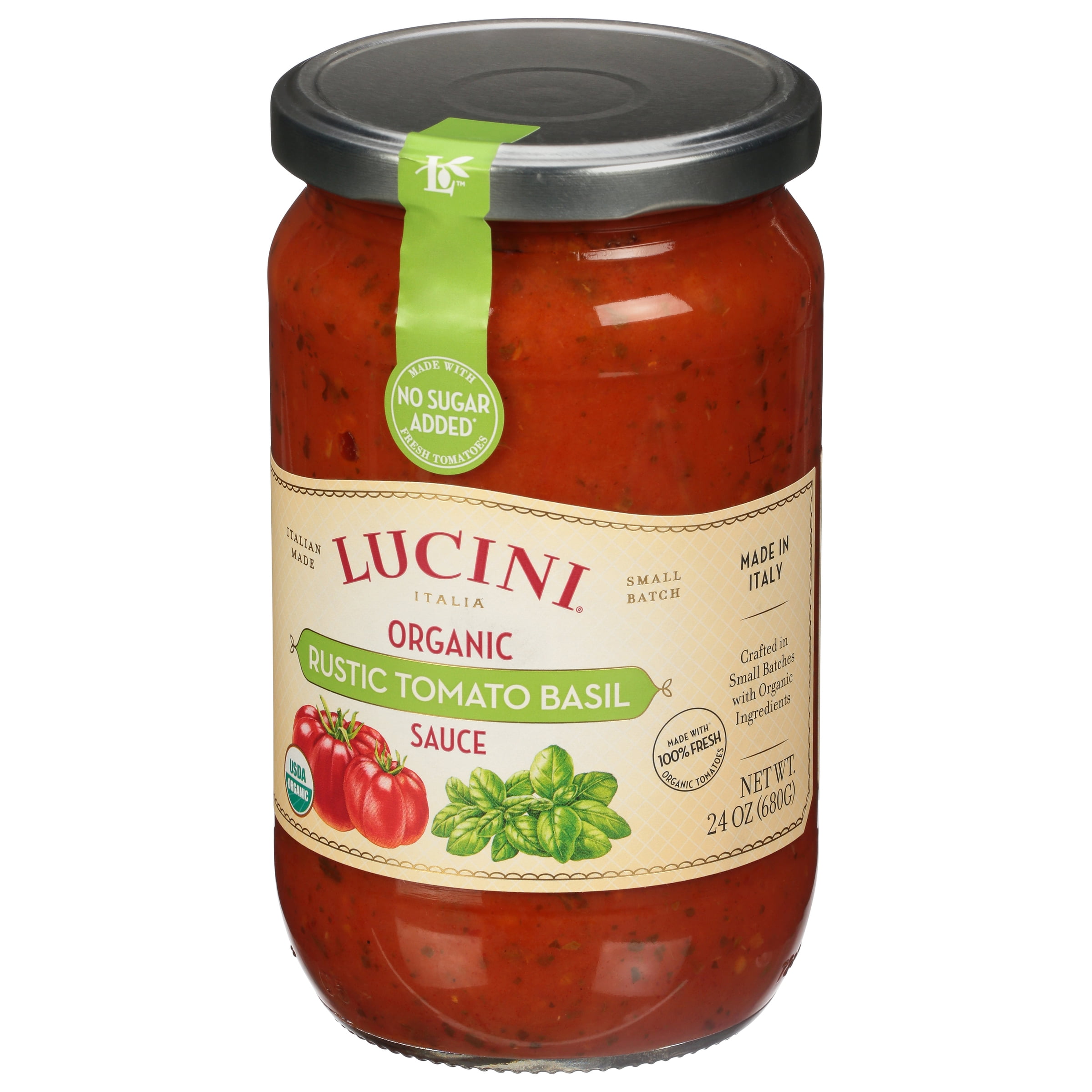 (3 pack) Lucini Italia Rustic Tomato Basil Tomato Sauce, 25.5 Fl Oz
