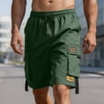 thumbnail image 4 of successthop Cargo Shorts for Men Relaxed Knee Length Sweatpant Shorts Drawstring Bottoms Oversized Clothes with Pockets L, 4 of 8