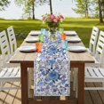 thumbnail image 4 of Table Runners 70 Inches Long Dress Scarves, Boho Blue Flower Farmhouse Coffee/Dining/Kitchen Table Decor, Holiday Table Runner, Spring Watercolor Country Floral Plant 13x70 Inch, 4 of 9