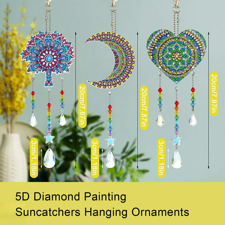 MAX 3Pcs/Set Diamond Painting Wind Chimes Shiny Double Sided Faux