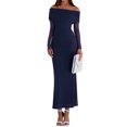 thumbnail image 1 of Vestido PRETTYGARDEN Ajustado con Hombros Descubiertos y Mangas Largas Azul Marino M, 1 of 8