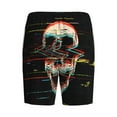 thumbnail image 4 of Rocae Glitch Screaming Skull for Men's Soft Sleep Pajama Shorts, Waistband and Pockets, 4 of 9