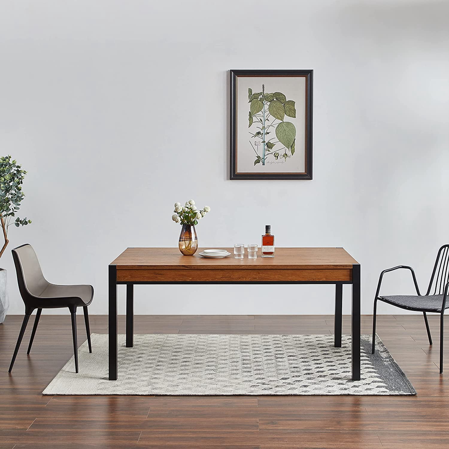 Caffoz Brooklyn Series Rustic Industrial 63x36x30 in Dining Table