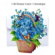 3D Pop-Up Flower Bouquet Card - Perfect for Mothers Day, Birthdays, and Special Occasions | Includes Envelope & Note