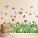 thumbnail image 4 of Calcomanías de pared con flores de mariposa de colores, tulipanes, crisantemos, flores silvestres, decoración de pared de pastizales, vinilo decorativo de pared., 4 of 8