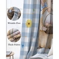 thumbnail image 3 of Easter Gnomes Blackout Curtains for Bedroom Living Room Darkening Curtains 63 Inches Long Watercolor Eggs Basket Daisy Spring Blue Plaid Window Curtain 2 Panels Set Window Treatment Drapes 52"x63", 3 of 9