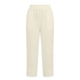 thumbnail image 4 of Utoimkio Drawstring Elastic Waist Casual Pants for Women with Crinkle Fabric and Cuffed Hem, 4 of 6