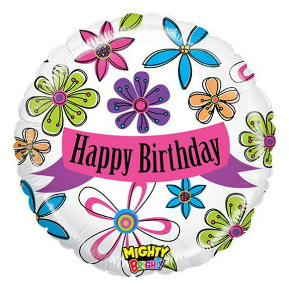 21 inch Mighty Blossom Birthday Foil Mylar Balloon - Party Supplies Decorations