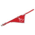 thumbnail image 4 of Accesorio de moda de cuello de PU ajustable para mascotas, collar de perro con bufanda y estampado de calavera roja XS, 4 of 8